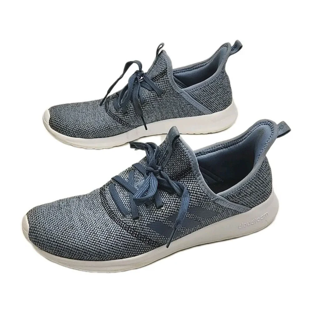 Adidas Cloudfoam Pure Sneaker Blue Running Shoe Slip-On Womens Size 10 B43628